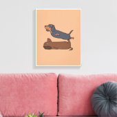 Dachshund Dog Art | Startdecor Canvas Afdruk (Insitu (Woonkamer))