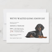 Dachshund Dog Baby shower Invitation Kaart (Voorkant)