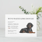 Dachshund Dog Baby shower Invitation Kaart (Staand voorkant)