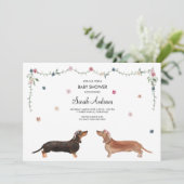 Dachshund Dog Baby shower Kaart (Staand voorkant)