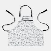 Dachshund Dog Black Puppy Doodle Pattern Kinder Schort (Voorkant)