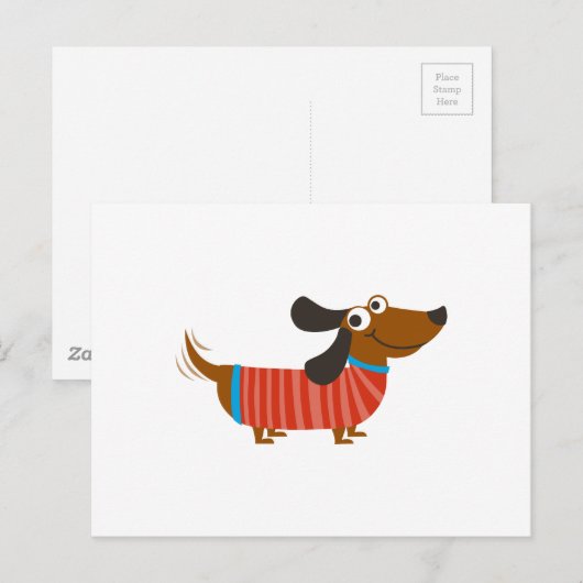 DACHSHUND DOG BRIEFKAART (Voorkant / Achterkant)