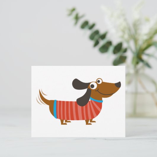 Dachshund Dog Briefkaart (Staand voorkant)