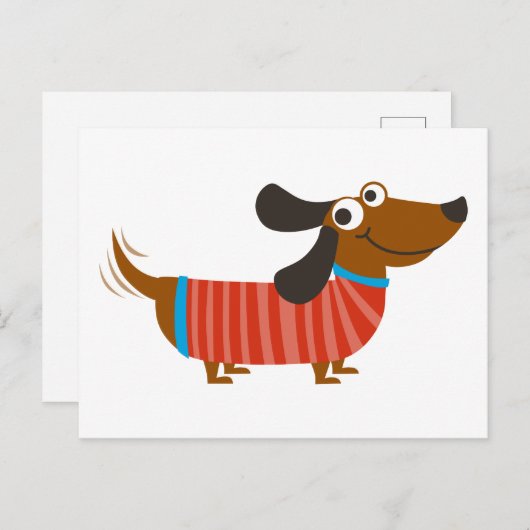 Dachshund Dog Briefkaart (Voorkant / Achterkant)