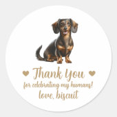 Dachshund Dog Bruiloft Favor Stickers (Voorkant)