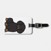 Dachshund Dog Cartoon Bagagelabel (Voorkant horizontaal)
