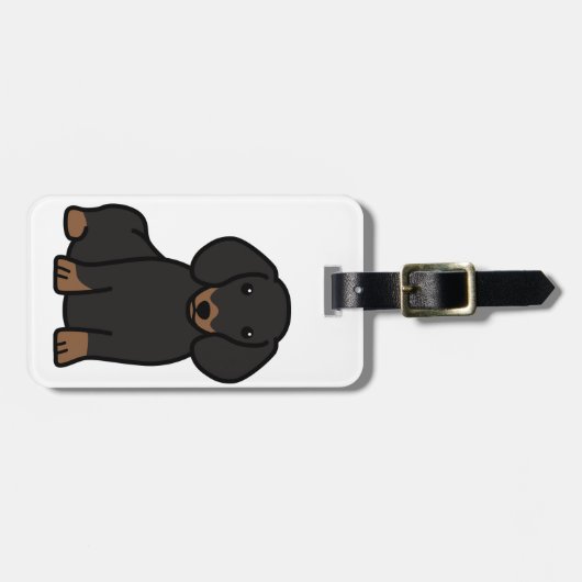 Dachshund Dog Cartoon Bagagelabel (Voorkant horizontaal)