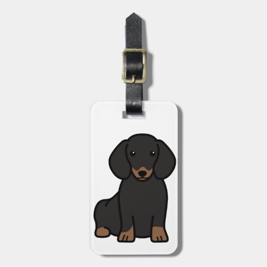 Dachshund Dog Cartoon Bagagelabel (Voorkant verticaal)