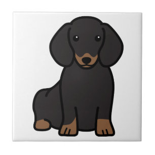 Dachshund Dog Cartoon Tegeltje
