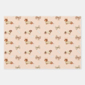 Dachshund Dog Christmas Checkerboard Sweater Bow Inpakpapier Vel (Voorkant 2)