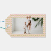 Dachshund Dog Christmas Checkered Sweater Photo Cadeaulabel (Achterkant Horizontaal)