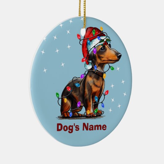 Dachshund Dog Christmas Gepersonaliseerd Ornament (Rechts)