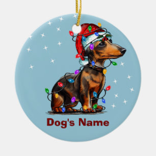 Dachshund Dog Christmas Gepersonaliseerd Ornament