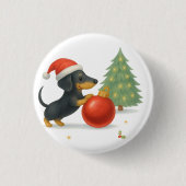 Dachshund Dog Christmas Gift Ronde Button 3,2 Cm (Voorkant)