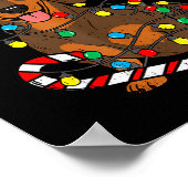 Dachshund Dog Christmas Lights Santa Xmas Pet Dog  Poster (Hoek)