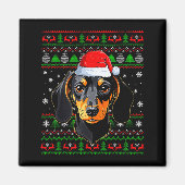 Dachshund Dog Christmas Ugly Sweater Santa Adults  Magneet (Voorkant)