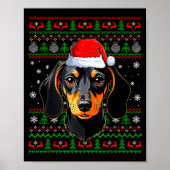 Dachshund Dog Christmas Ugly Sweater Santa Adults  Poster (Voorkant)