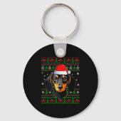 Dachshund Dog Christmas Ugly Sweater Santa Adults  Sleutelhanger (Voorkant)
