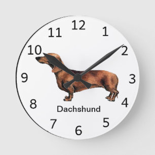 Dachshund Dog Clock Ronde Klok