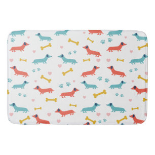 Dachshund Dog Colorful Doxies en Botten Badmat