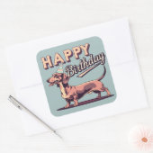 Dachshund Dog Colorful Vierkante Sticker (Envelop)
