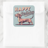Dachshund Dog Colorful Vierkante Sticker (Tas)