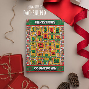 Dachshund Dog Counting Kerstmis Advent Calendar Feestdagenkaart