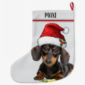 Dachshund Dog Custom Pet Grote Kerstsok (Achterkant)