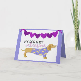 Dachshund Dog Cute Funny Paarse Custom Text Feestdagen Kaart