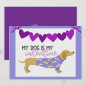 Dachshund Dog Cute Funny Paarse Custom Text Flat Feestdagenkaart (Voorkant / Achterkant)