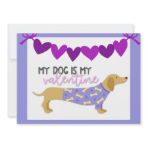 Dachshund Dog Cute Funny Paarse Custom Text Flat