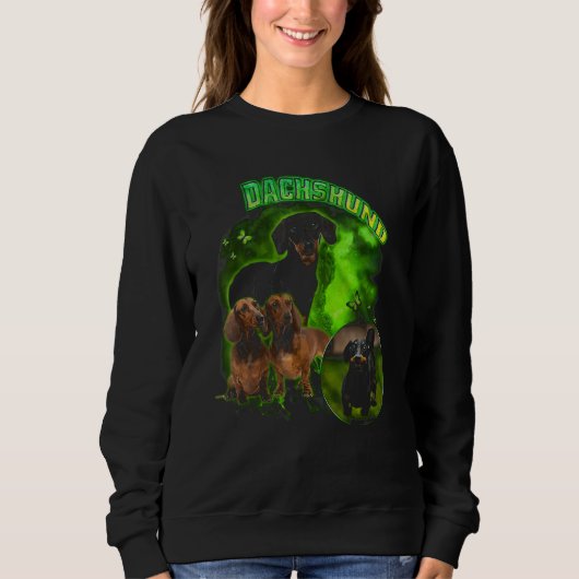 Dachshund Dog Dachshund Dog Vintage 90s Style Trui (Voorkant)
