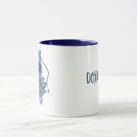 Dachshund Dog Dad Mug - Custom Name Ice Blue  Mok (Midden)