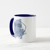 Dachshund Dog Dad Mug - Custom Name Ice Blue  Mok (Voorkant links)