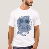 Dachshund Dog Dad T-shirt - Naam op maat Ijsblauwe (Voorkant)