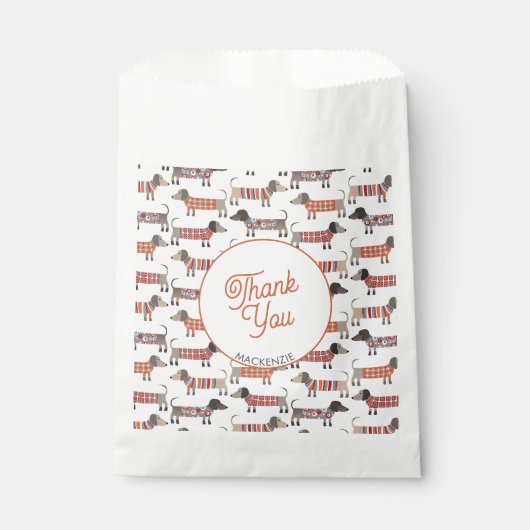 Dachshund Dog Dank u persoonlijk Bedankzakje (Voorkant)