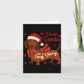 Dachshund Dog Dear Santa It's A Long Story Funny C Kaart (Voorkant)