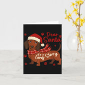 Dachshund Dog Dear Santa It's A Long Story Funny C Kaart (Gele Bloem)