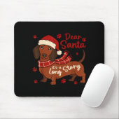 Dachshund Dog Dear Santa It's A Long Story Funny C Muismat (Met muis)