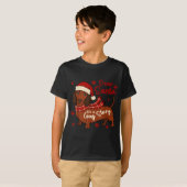 Dachshund Dog Dear Santa It's A Long Story Funny C T-shirt (Voorkant volledig)