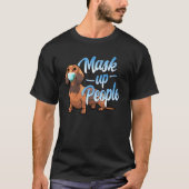 Dachshund Dog die een masker draagt Draag een gezi T-shirt (Voorkant)