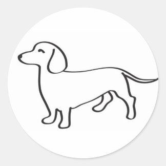 Dachshund Dog Doxie-overzicht Illustratie Ronde Sticker