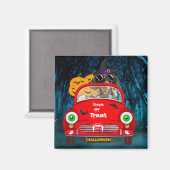 Dachshund Dog Driving Car Scary Halloween Magneet (Voorkant / Achterkant)