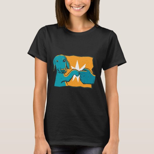 Dachshund Dog Fist Bump T-shirt (Voorkant)