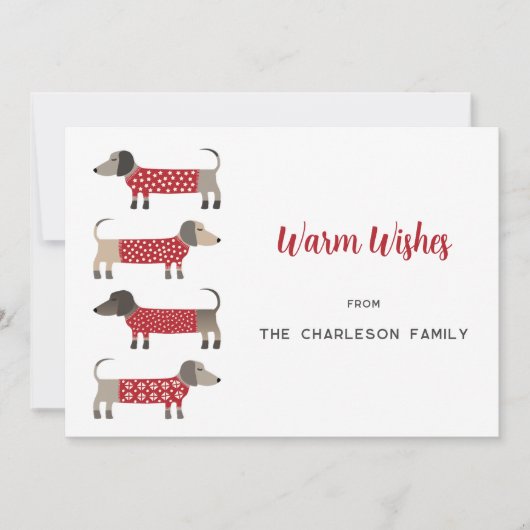 Dachshund Dog Fun Feestdagenkaart (Voorkant)