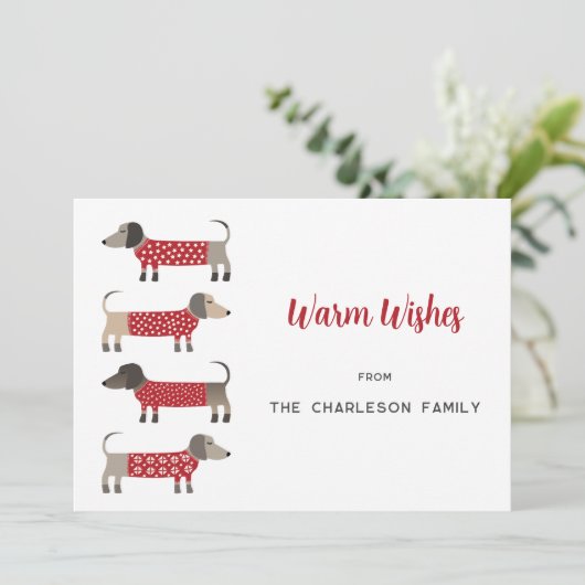 Dachshund Dog Fun Feestdagenkaart (Staand voorkant)