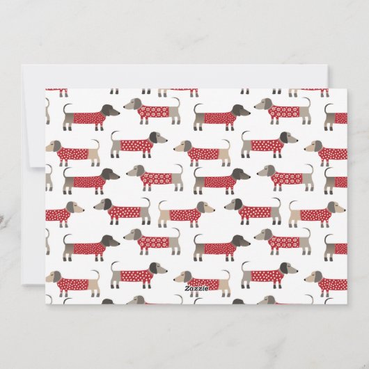 Dachshund Dog Fun Feestdagenkaart (Achterkant)