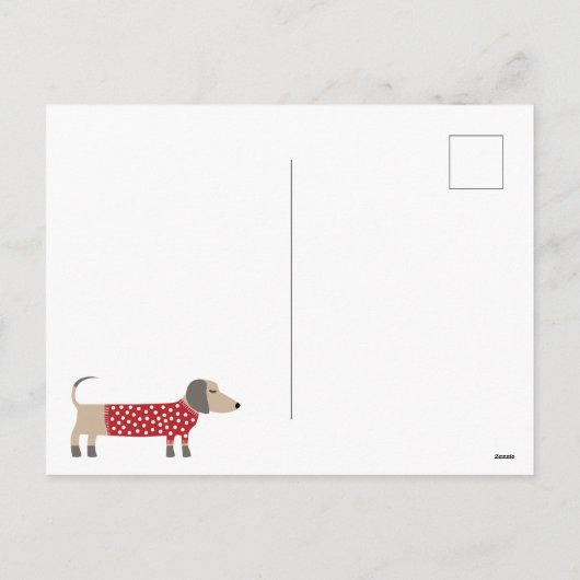 Dachshund Dog Fun Feestdagenkaart (Achterkant)