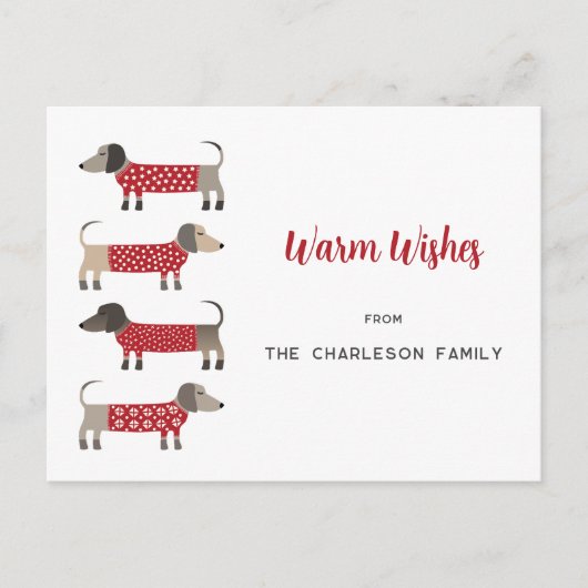 Dachshund Dog Fun Feestdagenkaart (Voorkant)