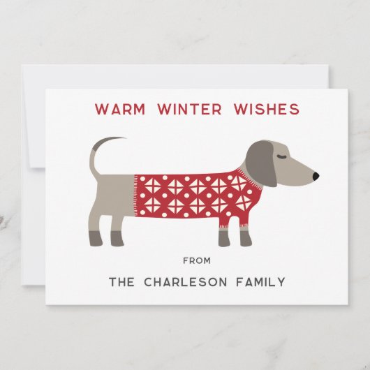 Dachshund Dog Fun Feestdagenkaart (Voorkant)